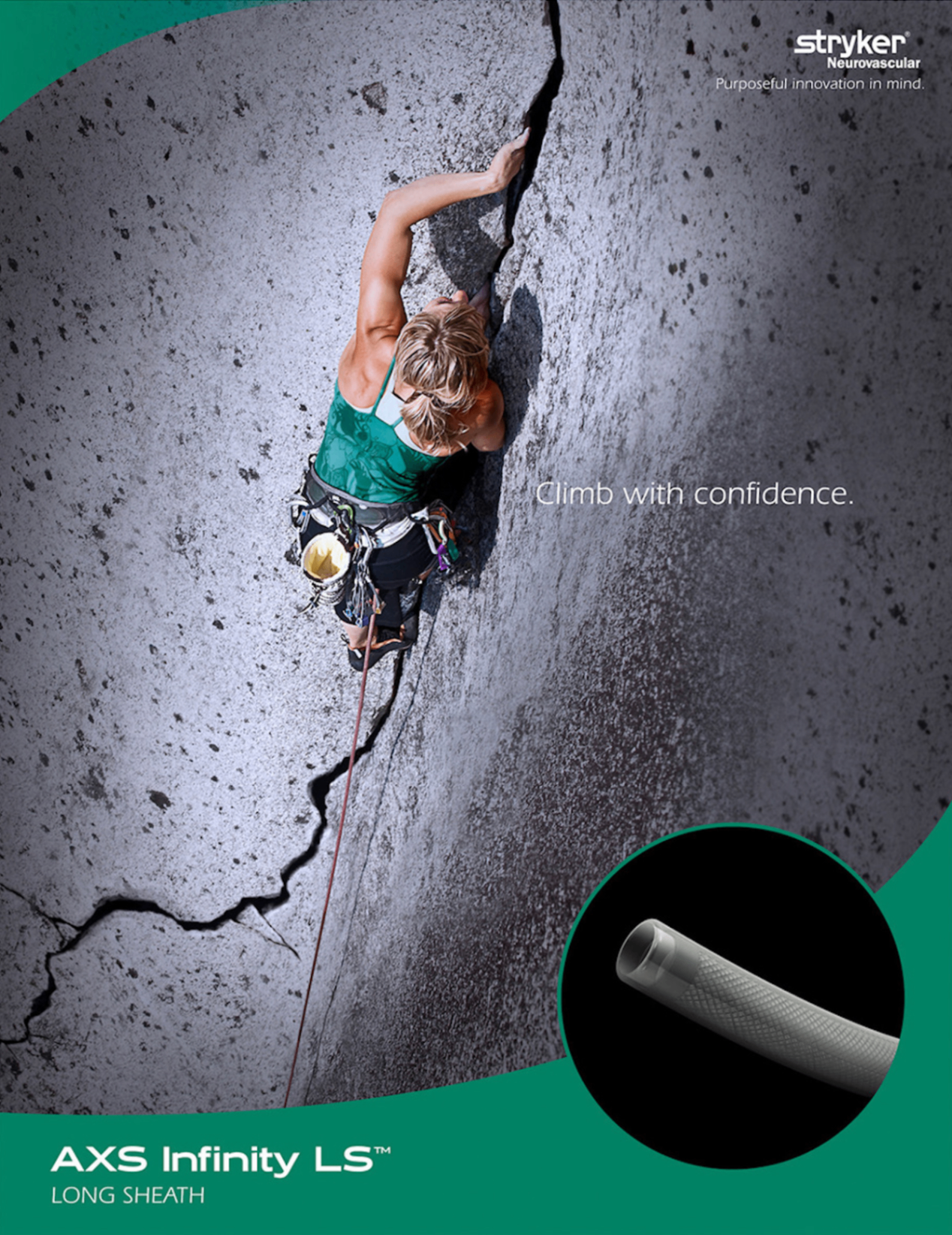 AXS Infinity LS poster — climber ascending a granite crack