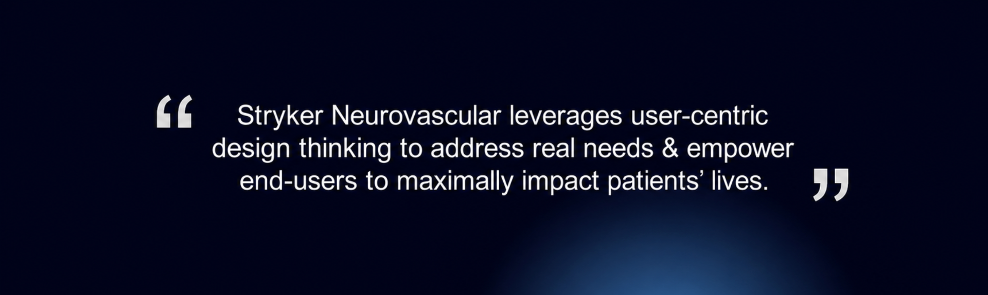 Stryker Neurovascular — user-centric design thinking statement